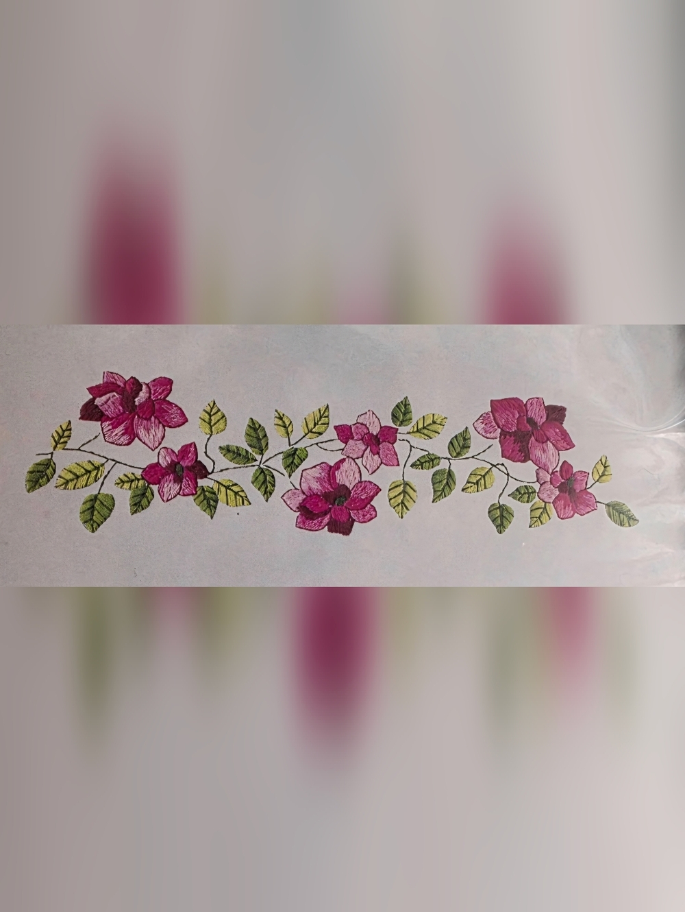 Pink Roses Pillowcases Stamped For Embroidery With Floss - Picture 3 of 4